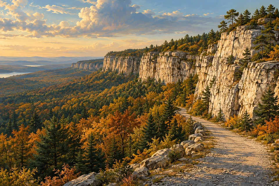 Illustration: Shawangunk white cliffs and carriage-road country